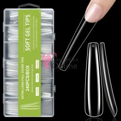 Tipsuri 240 bucati Soft Gel Tips Transparente Cod TPS100HH Balerina Lungi 5XL